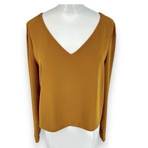 Aritzia Babaton Murphy Blouse Yellow Harvest Gold Size Medium